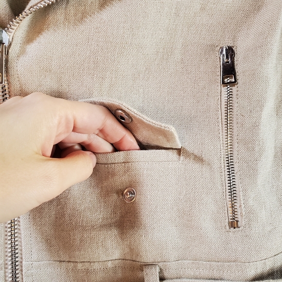 Theory Linen Moto Jacket Size S - Picture 3 of 9